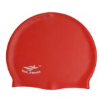Gorro de natación de silicona impermeable de color sólido para adultos, Silicone Swimming Cap(Red) - Imagen 2