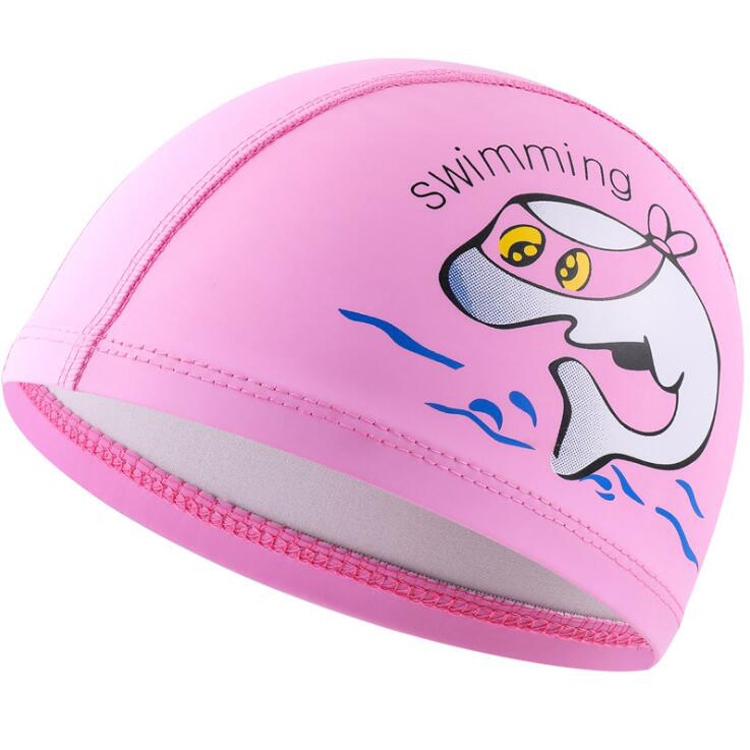TBD053055801B.jpg Gorro de natación para niños Gorro de natación elástico con estampado de delfines lindo PU, Children PU Swimming Cap (Pink) - Imagen 1