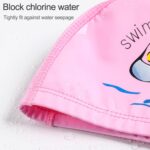 Gorro de natación para niños Gorro de natación elástico con estampado de delfines lindo PU, Children PU Swimming Cap (Sky Blue) - Imagen 4