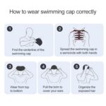 Gorro de natación para niños Gorro de natación elástico con estampado de delfines lindo PU, Children PU Swimming Cap (Sky Blue) - Imagen 10
