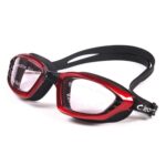 SG9017 Gafas de natación de montura grande de alta definición para adultos, impermeables y antivaho, para hombres y mujeres, SG9017 (Red)