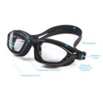 SG9017 Gafas de natación de montura grande de alta definición para adultos, impermeables y antivaho, para hombres y mujeres, SG9017 (Blue) - Imagen 4