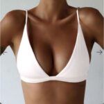 Bikinis sexys de verano para mujer, traje de baño de cintura alta, traje de baño con cuello Halter, Bikini Push Up, sujetador acolchado, Bralette, traje de baño, S - Imagen 3