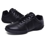 Zapatillas deportivas antideslizantes de cuero de microfibra suave, resistentes al desgaste, zapatos de gimnasio para culturismo, 35