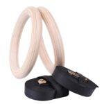 1 par de anillos de madera para entrenamiento de gimnasia y Fitness para adultos, equipo de entrenamiento interior, with 2.8cm Webbing 28mm