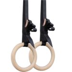 1 par de anillos de madera para entrenamiento de gimnasia y Fitness para adultos, equipo de entrenamiento interior, with 3.8cm Webbing 28mm - Imagen 2
